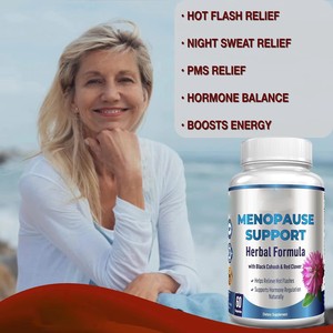 Capsules pour <span class=keywords><strong>la</strong></span> <span class=keywords><strong>ménopause</strong></span> pour femmes adultes - Suppléments <span class=keywords><strong>de</strong></span> cohosh noir et <span class=keywords><strong>de</strong></span> dong quai pour soulager les bouffées <span class=keywords><strong>de</strong></span> chaleur, les sueurs nocturnes et les changements d'humeur - Product Image 2