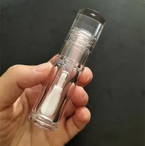 Hochwertige runde voll transparente große Bürste Lip gloss Tuben leere Kunststoff klare flüssige Lippen tönung Tube mit großen Doe Fuß 6ml