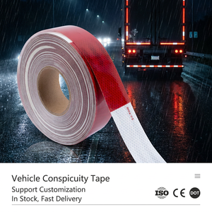 Autocollant réfléchissant rouge haute intensité, imperméable, auto-adhésif, pour camion, remorque, vélo, véhicule, marchandises - Product Image 1