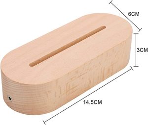 DIY Custom Modern Wood <b>Night</b> <b>Light</b> Base 3D LED Lamp with Dimmable USB Interface Acrylic Design Warm White <b>Light</b> - Product Image 2