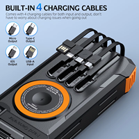 Banco de Energía Solar de 20000mAh, Carga Rápida de 22.5W, Cargador Inalámbrico Magnético de 15W, Fuente de Energía Portátil para Exteriores con Cables Integrados