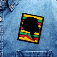 Design personnalisé Logo de l'histoire des Noirs Patches à repasser par transfert thermique pour vêtements