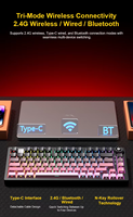 Clavier mécanique sans fil LEOBOG Hi75C Pro 75% en aluminium, tri-mode, avec fixation Gasket, échangeable à chaud, RGB, pour le gaming, avec bouton rotatif CNC