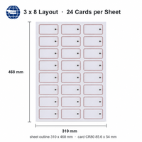 Échantillon Gratuit - Feuille A4 13,56 MHz MIFARE(R) Classic 1K RFID Pré-encollée, Portée de Lecture 2-10 cm pour la Fabrication de Cartes Intelligentes