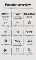 Multimètre numérique professionnel True RMS portable AC/DC 750V avec fonction intelligente et identification automatique