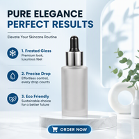 Flacon compte-gouttes d'huile essentielle en verre rond de 30ml pour soins de la peau, emballage cosmétique, flacon compte-gouttes liquide