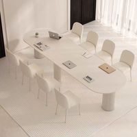 YS-0773O commercial propre facile sans couture durable en bois crème carré convertible qui respecte l'environnement en bois de la table de conférence 2m