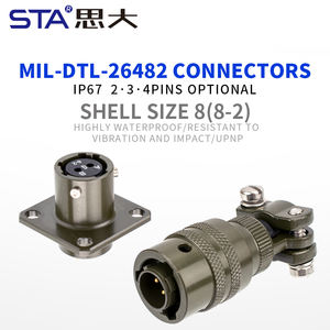 IP67 водонепроницаемый <span class=keywords><strong>2</strong></span>-сторонний Кабельный штекер с 8 корпусами, размер MIL DTL 26482 8-2S, припой, круговой разъем, <span class=keywords><strong>2</strong></span>-контактный КЛАСС E F J Power - Product Image 2