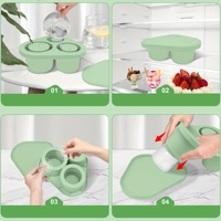 Bac à glaçons en silicone pour gobelet Stanley, moule à glaçons cylindrique creux à 3 compartiments avec couvercle pour gobelet de 20 à 40 oz, facile à démouler, sans BPA