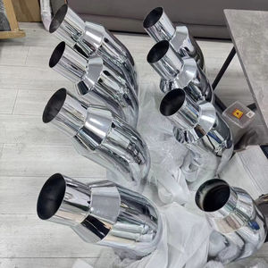 Haute qualité 4-5, 5-6, 4-7, 5-8 pouces embout d'échappement silencieux matériau chromé coude tuyau pour système d'échappement - Product Image 1