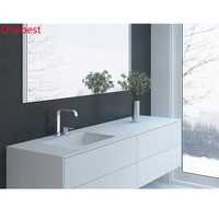 Lavabos doubles modernes en surface solide avec meuble sous-vasque, toilettes, WC, lavabos de salle de bain