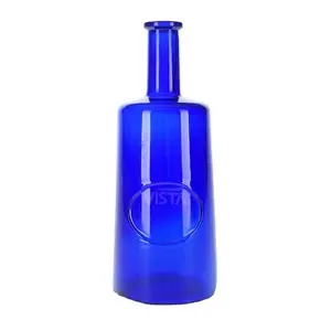 الأزرق زجاج زجاجات المياه الزجاج زجاجة بيع بالجملة لعبوات زجاجية