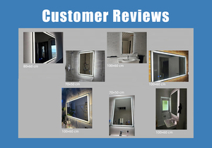 กระจกสะท้อนแสงติดผนังทรงกลมแบบ LED สำหรับห้องน้ำกระจกมีไฟด้านหลังแบบสัมผัสหน้าจอดีไซน์อาร์ตเดคโคอัจฉริยะทันสมัย - Product Image 5