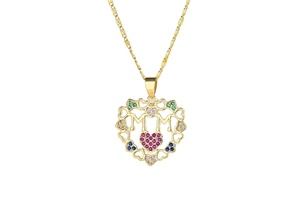 Conjunto de Joyería de Cadena de Eslabones de Latón de Moda Unisex para el Día de San Valentín, Accesorio de Boda y Compromiso con Collar de Aleación con Piedra de Zirconia - Product Image 2