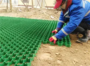 38mm Honeycomb Plastic Grass Grating For Driveway Greening With Reinforced Column