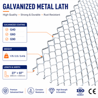Astm Standard 1.75 2.5 Maille à lattes en métal déployé de 3,4 lb pour la construction de murs et de plafonds en plâtre