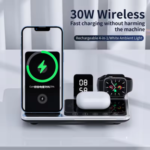 Caricatore Wireless 4 in 1 Multifunzionale con Orologio, Design Tecnologico per Ufficio - Product Image 4