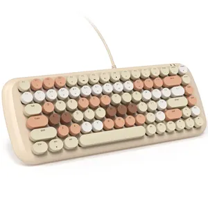MOFii mechanische tastatur und maus mit kabel set runde tasten mädchen mahjong-ton niedliche tastatur