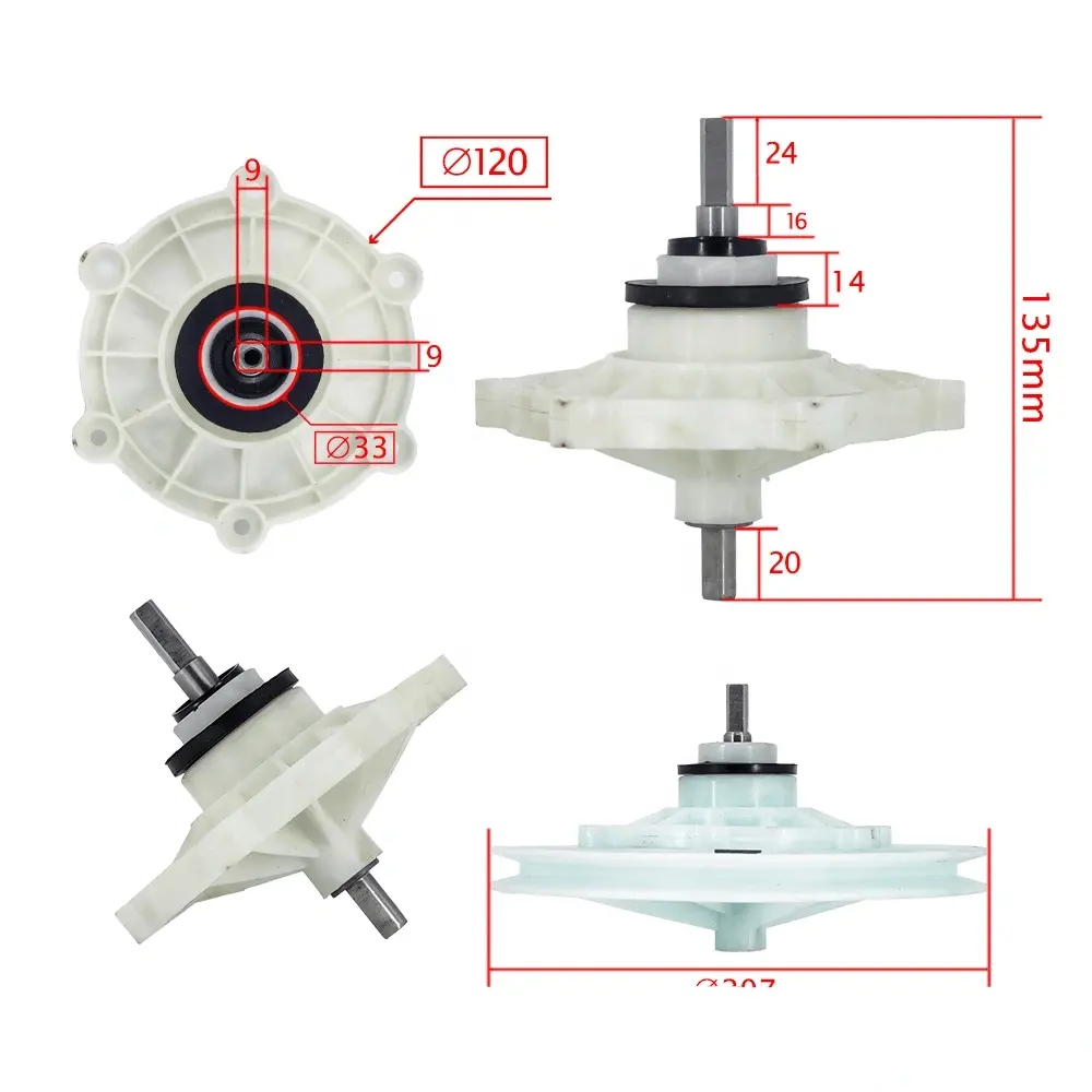 Toutes sortes de boîtes de vitesses de Machine à laver, arbre carré Long