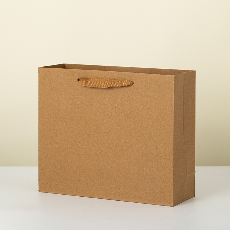 Custom Printed High-End Kraft Paper Shopping Bag With Logo Wholesale Eco-Friendly Gift Packaging Bag OEM Factory Price Promotion