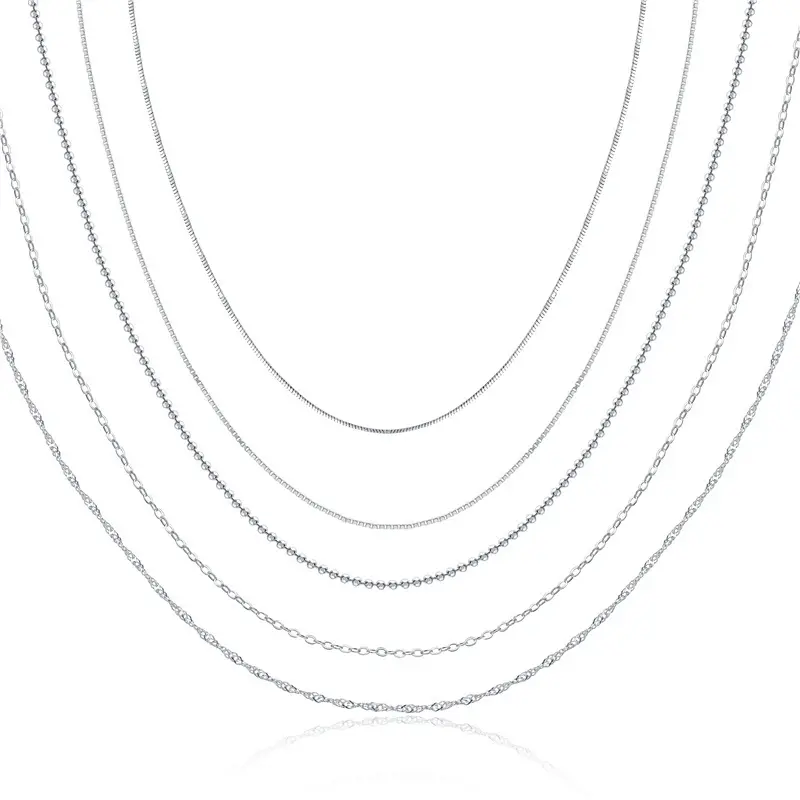 Carline Sterling Silber Schlangen knochen Melonen samen Twisted Wheat Cross Beads Single Bare Chain mit Kette Günstige Halskette