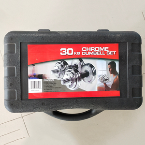 Logo personnalisé pour haltères <span class=keywords><strong>de</strong></span> musculation <span class=keywords><strong>CrossFit</strong></span> 15 kg Ensemble d'haltères réglables en fonte chromée pour usage domestique - Product Image 5