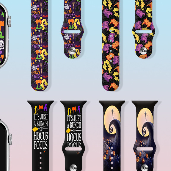 ZT Halloween Pattern Print Breathable Silicone Fashion Watch Band for Watch Series