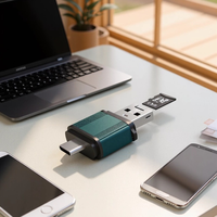 Lecteur de cartes OTG pour téléphone portable deux-en-un, adaptateur USB 2.0, SD TF Type-C, transmission stable