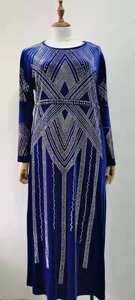 イスラム教徒のガウンサリーパーティーウェアアフリカの女性セットビーズオーガードレス生地インドの女性のための快適なクルティ - Product Image 2