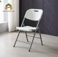 Chaise pliante en plastique HDPE avec cadre en acier, impression de logo personnalisable, chaise de banquet, chaise de mariage en plein air, location pour événements, jardin, lieu de réception