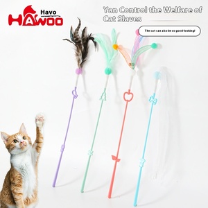 Juguete Interactivo Ecológico para Mascotas, <span class=keywords><strong>de</strong></span> Plástico con Diseño <span class=keywords><strong>de</strong></span> Dibujos Animados, con Plumas <span class=keywords><strong>de</strong></span> Hada, Palo para Gatos, Resistente a Mordeduras y Arañazos, Varilla Larga para Gatitos - Product Image 3