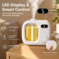 Diffuseur d'huiles essentielles avec écran numérique, 5 modes de pulvérisation, rechargeable, 50 ml, diffuseur d'huiles essentielles automatique