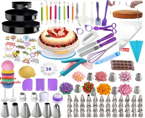 xnmaysun热卖塑料蛋糕转盘工具组旋转蛋糕架376个蛋糕装饰工具组