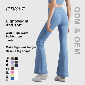 FITVOLT Wholesale High Waist <strong>Tight</strong> Solid Custom Sport Pants for Women Gym Yoga Fitness Quick Dry Breathable OEM LOGO - Product Image 1