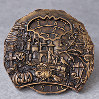 Roue de dés métallique double face 65mm 142g, six dés (D20, D10%, D8, D12, D6, D4) en émail bleu, Halloween, pour jeux de rôle de table (RPG) et D&D