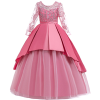 Elegantes Vestidos de Fiesta Formales de Satén Floral para Niñas, Vestidos de Princesa para Bodas, Fiestas de Cumpleaños, Primavera