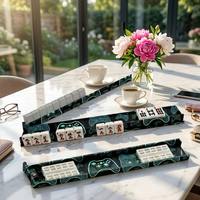 Ensemble de supports et poussoirs de Mahjong américain, 4 pièces, style cyber, en PVC imprimé UV, 17,5 pouces, vente en gros OEM