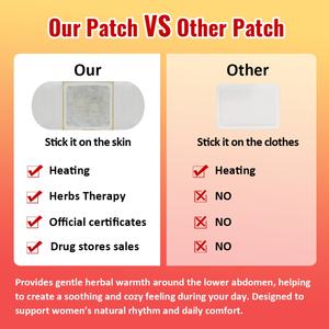 Patch chauffant menstruel Chinaherbs, coussin chauffant pour les règles, extrait de mugwort et de gingembre, produits chauffants - Product Image 2