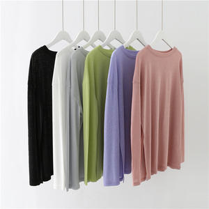 Camisetas sueltas con hombros caídos para mujer, camisetas de tela Modal para mujer, camisetas de marca de gran tamaño para mujer - Product Image 2