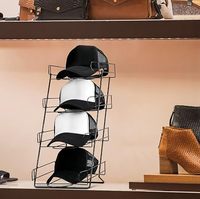 Présentoir à chapeaux en fil métallique à 4 niveaux, support autoportant pour casquettes de baseball, présentoir de comptoir pour magasin