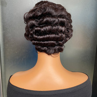 Perruques courtes de style pixie à prix d'usine en gros pour femmes noires, perruques courtes de style pixie en cheveux humains, entièrement faites à la machine, sans dentelle