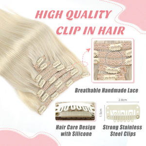Extensiones de cabello con clip K.SWIGS, 7 piezas, 16 clips, 100g, cabello humano virgen Remy, 12-40 pulgadas, múltiples colores, para uso en salones de belleza. - Product Image 2