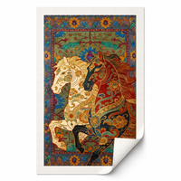 Tableau mural en toile polyester motif ethnique cheval vintage 60x90cm, impression Giclée HD, peinture animale pour décoration de salon à la maison