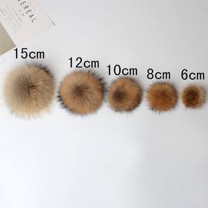 Véritable fourrure pompon fourrure pompon avec boucle pompon boules pompon raton laveur pompon pour écharpes chapeaux sacs - Product Image 5