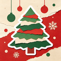 Autocollant décoratif superposé pour sapin de Noël Haoxuan, directement de l'usine, pour emballage cadeau festif de Noël, décoration de vacances, usage saisonnier