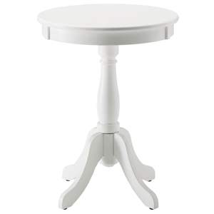 Table de console de piédestal tourné blanc DB avec caractéristiques de table d'appoint - Product Image 2