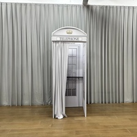 Cabine téléphonique de qualité détachable pour foires florales, cabine téléphonique dorée pour livre audio, cabines téléphoniques sur pied pour mariage