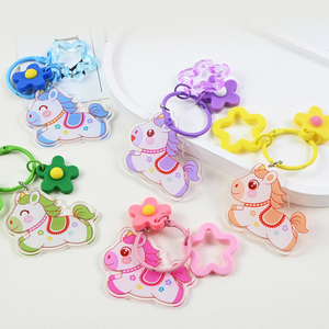 Custom Wholesale PVC Horse Year <b>Anime</b> Cartoon <b>Keychain</b> Schoolbag Pendant Fashion Trend Souvenir Accessory - Product Image 1