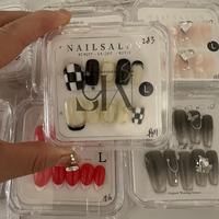 Venta al por Mayor de 10 Piezas de Uñas Postizas Francesas Hechas a Mano con Hermoso Diseño de Lujo Personalizado, Muestras Gratis y Empaque Personalizado