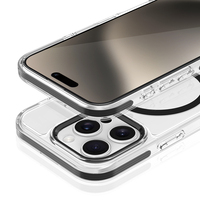 2 in 1 Luxury Upgrade TPU Shockproof Strong Magnetic Mobile Phone case pour iPhone 13 14 15 16 17 clear Back Cover